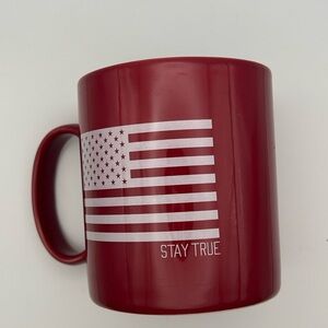 Life Is Good Red Mug with Flag Design
